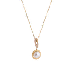 Stamp Necklace with a Pearl