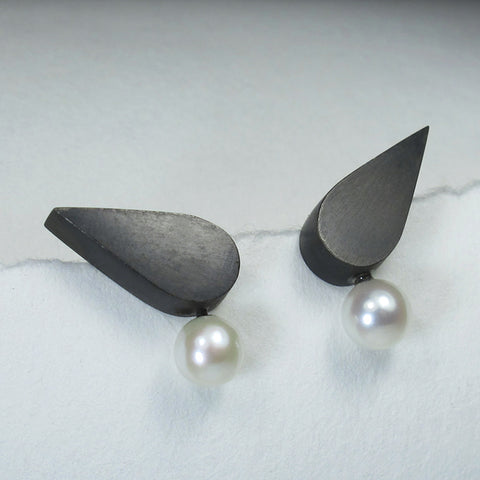Leaf Earrings with Pearls