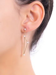 Lucy Triangle Earrings with Pearls