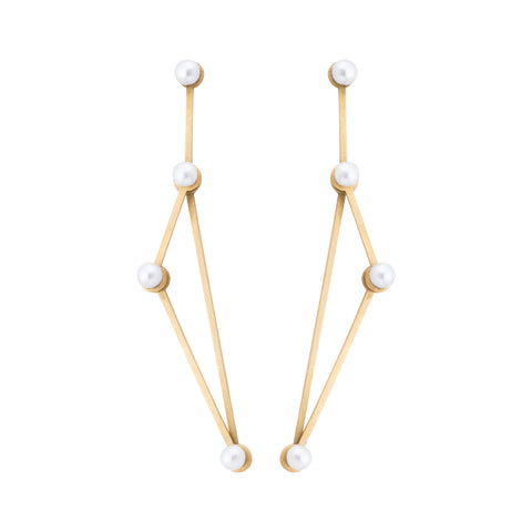 Lucy Triangle Earrings with Pearls