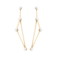 Lucy Triangle Earrings with Pearls