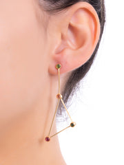 Lucy Triangle Earrings with Tourmalines