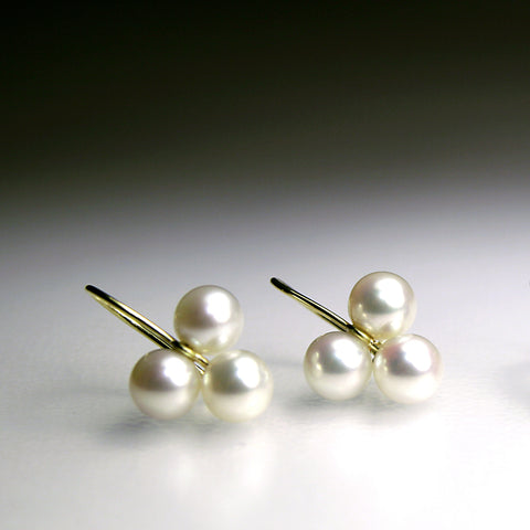 Triple Pearl Earrings- Small