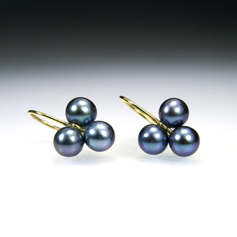 Triple Pearl Earrings- Medium
