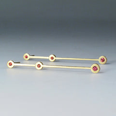Lucy Earrings with Padparadscha Sapphire