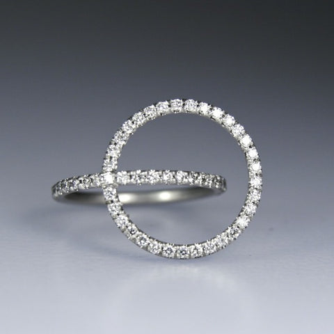 Tangent Ring With Diamonds