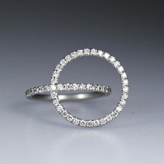 Tangent Ring With Diamonds