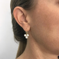 Triple Pearl Earrings- Small