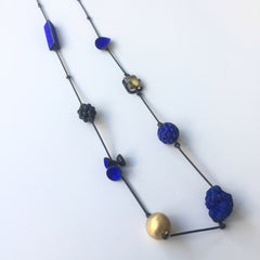 Hydrangea Necklace with Azurite