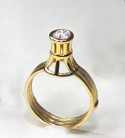 Cage Solitaire Ring