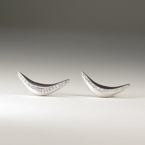 Crescent Earrings with Diamonds