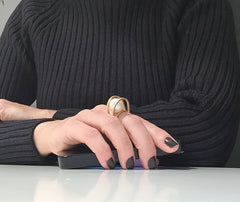 Rolling Pearl Ring